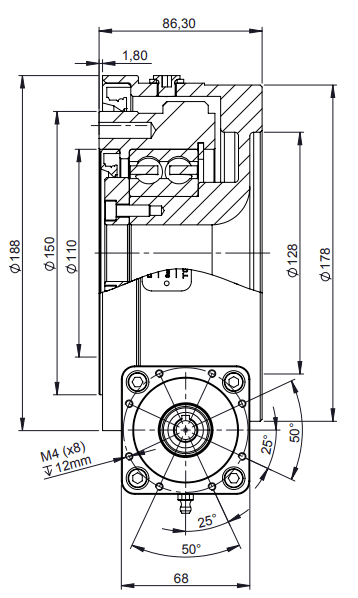 Hydraulisk svängkrans 1:62 utvändig diameter 188mm – bild 7