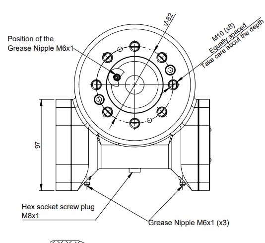 Hydraulisk svängkrans 1:54 utvändig diameter 129mm - 180° – bild 8