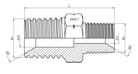 Adapter 3/4" - 1/2" NPT hane – bild 2