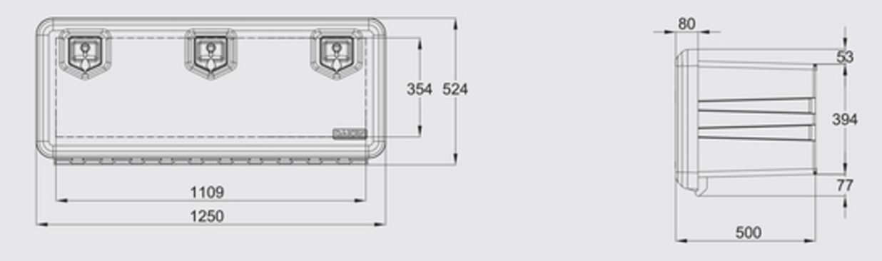 Låda för hydraulaggregat 1250x520x500mm – bild 2
