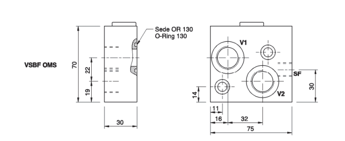 Bromsupplösningsventil VSBF 1/2" för OMS hydraulmotor – bild 3
