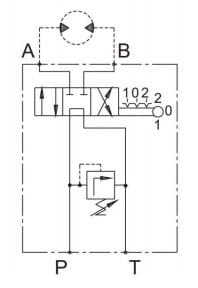 Handmanövrerad riktningsventil dubbelverkande med tryckbegränsningsventil för OMP/OMR/OMH hydraulmotor – bild 2
