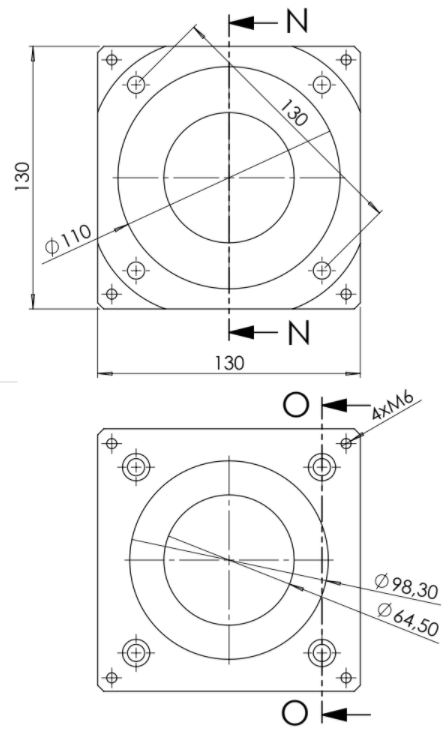 100B14 fläns med koppling för minihydraulaggregat – bild 3
