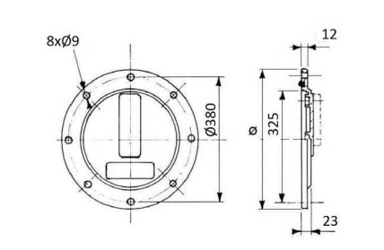 Inspektionslucka tank 400mm inklusive tätning – bild 2
