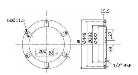 Inspektionslucka tank 475mm inklusive tätning – bild 2