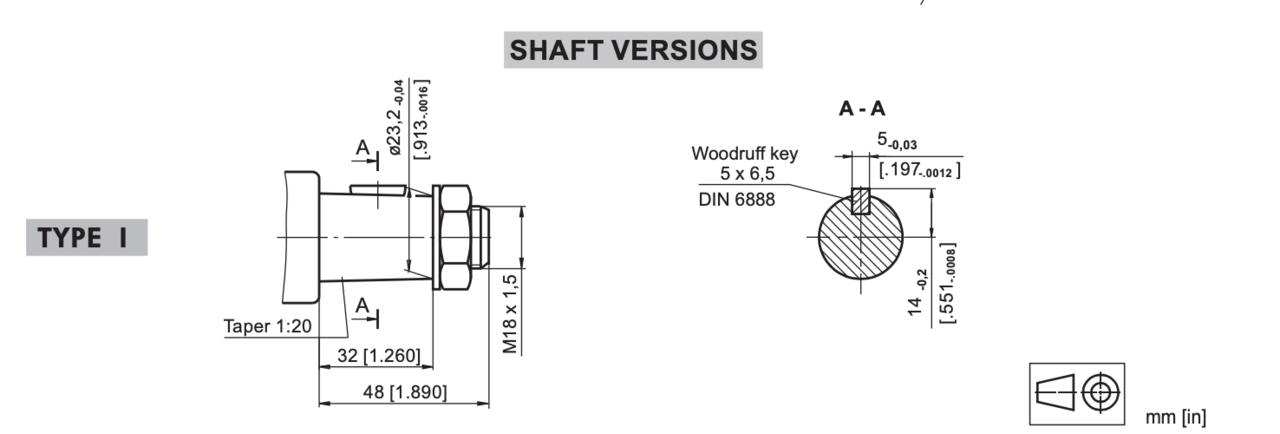 Styrkolumn för orbitmotor 195 mm lång axel 1:20 typ 1 – bild 3