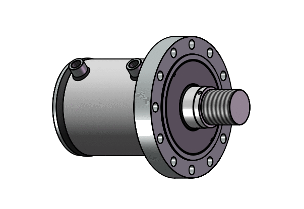 Dubbelverkande cylinder 250x130x100mm med frontfläns 100 ton