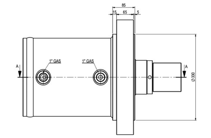 Dubbelverkande cylinder 250x130x100mm med frontfläns 100 ton – bild 3