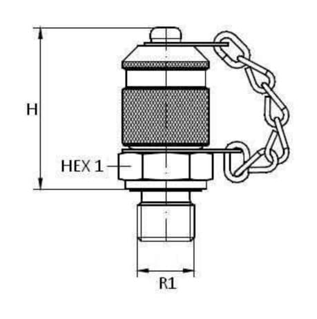 Minimess koppling 1/8'' BSP hane med metall skyddslock – bild 2