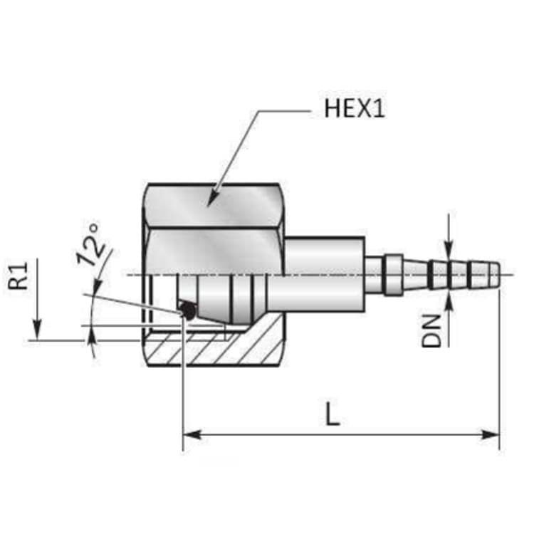 Minimess koppling 6S (M14x1,5) hona – bild 2