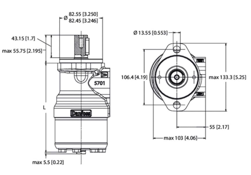 Danfoss OMR 80 cc hydraulmotor med splinead axel 25,4 mm – bild 5