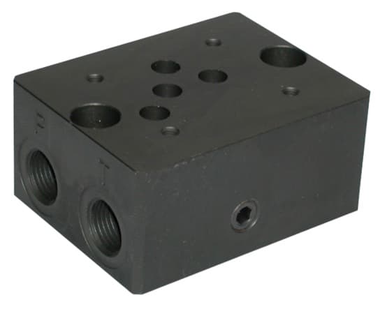 NG10 underblock 1/2" med sidoanslutning Cetop 05