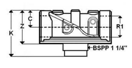 Filterhus för inline returfilter 1" 1/4 BSP – bild 3