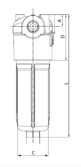 Högtrycksfilter inline komplett 1" 1/4 BSP 160 bar 250L/min – bild 3