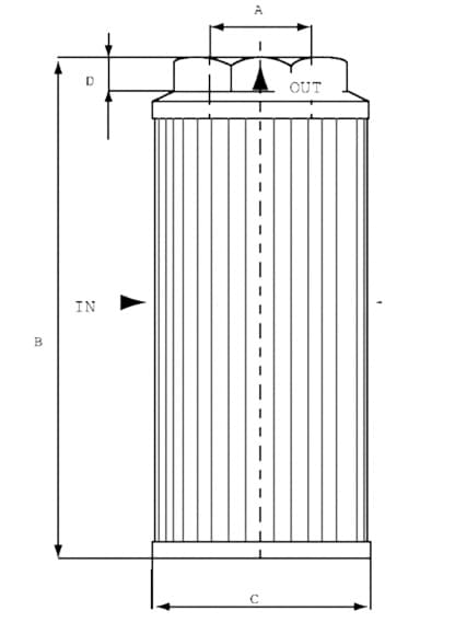 Sugfilter 3/8" BSP 250µm 105mm med by-pass – bild 2