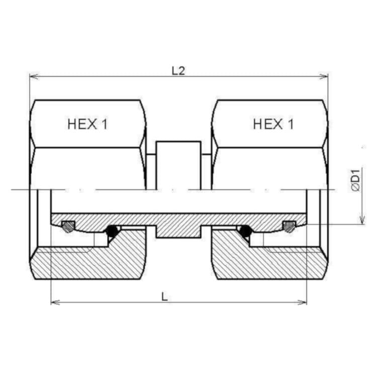 Dubbelmutter 30S (M42x2) - 42L (M52x2) – bild 2