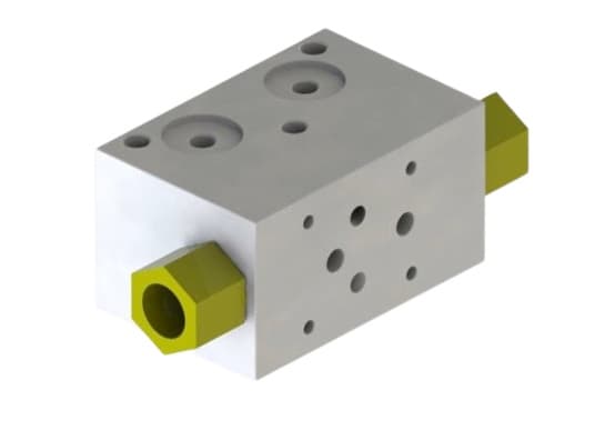 A05 mellanblock för hydraulaggregat NG6-ventil med styrd backventil