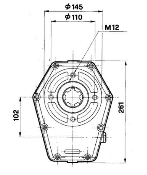 Kuggväxellåda GBF-30-S-1 hane 1:2 med 1" 3/8 axel – bild 3