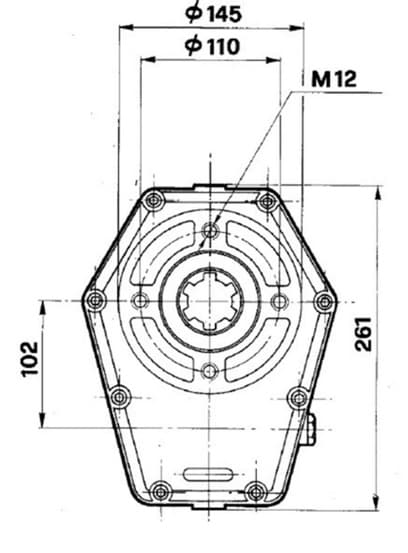 Växellåda GBF-30-S-3 hona 1:3,5 med snabbkoppling för 1" 3/8 axel – bild 3