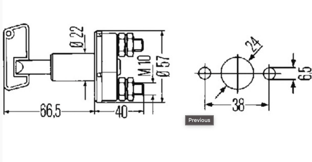 Huvudströmbrytare 12/24V 50A Hella – bild 2