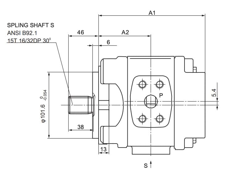 25,3 cc Innerkugghjulspump höger 17T 1"1/4 splinead axel – bild 2
