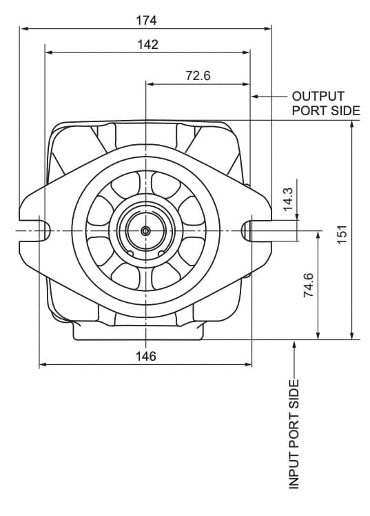 40,1 cc Innerkugghjulspump höger 17T 1"1/4 splinead axel – bild 3