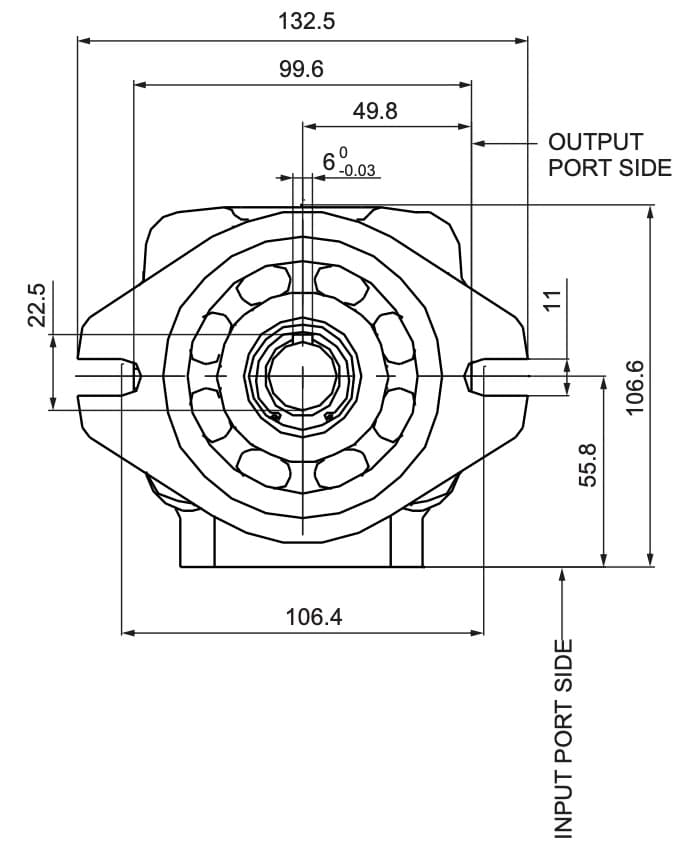 13,3 cc kugghjulspump höger 20mm axel med kilspår – bild 3