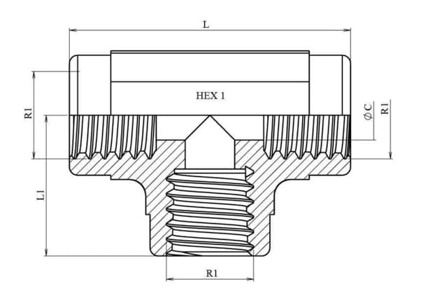 T-koppling 1/2" NPT hona – bild 2