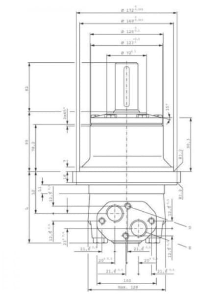 MTW315 315cc hydraulmotor 45 mm 1:10 konisk axel – bild 2