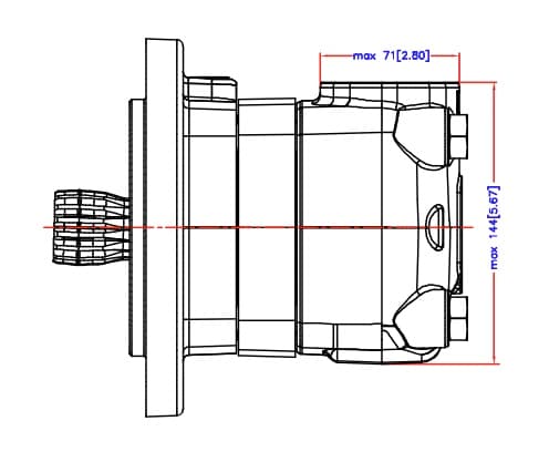 MTS250 250cc hydraulmotor utan utgående axel – bild 3