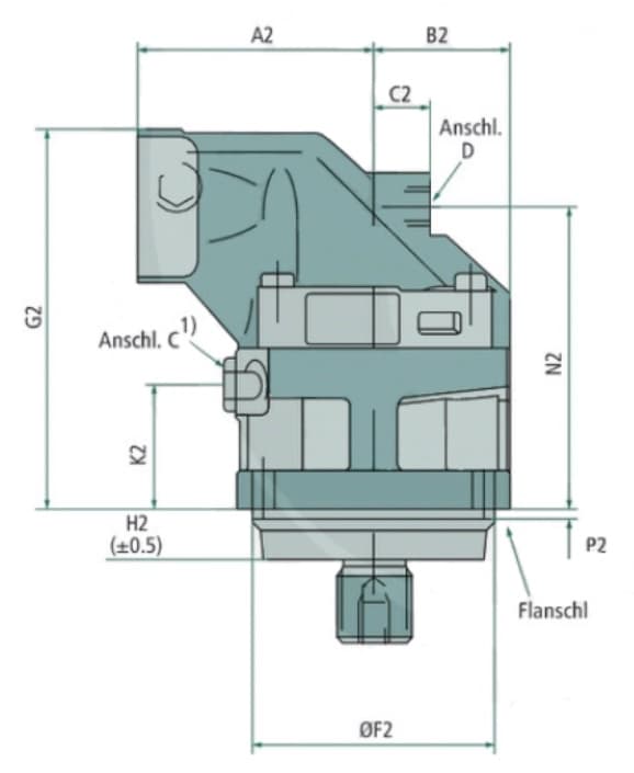Parker axialkolvmotor F12 110cc med 484 l/min splinead axel – bild 3