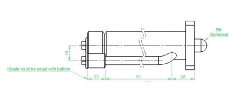 Hydraulcylinder för snabbfäste 25x16x55mm – bild 2
