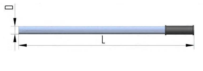 Löst standardhandtag för handpump rund 27x540mm – bild 2