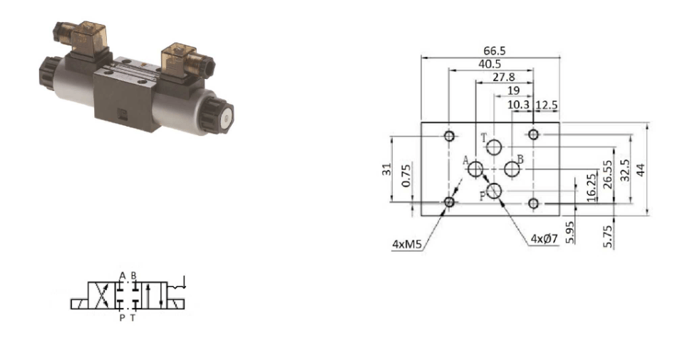 NG6 220 VAC bistabil Cetop Elektrisk 4/2 riktningsventil – bild 2