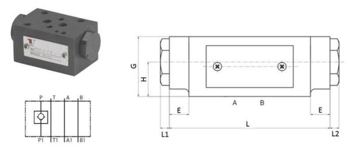 NG6 mellanblock med backventil i port P – bild 2