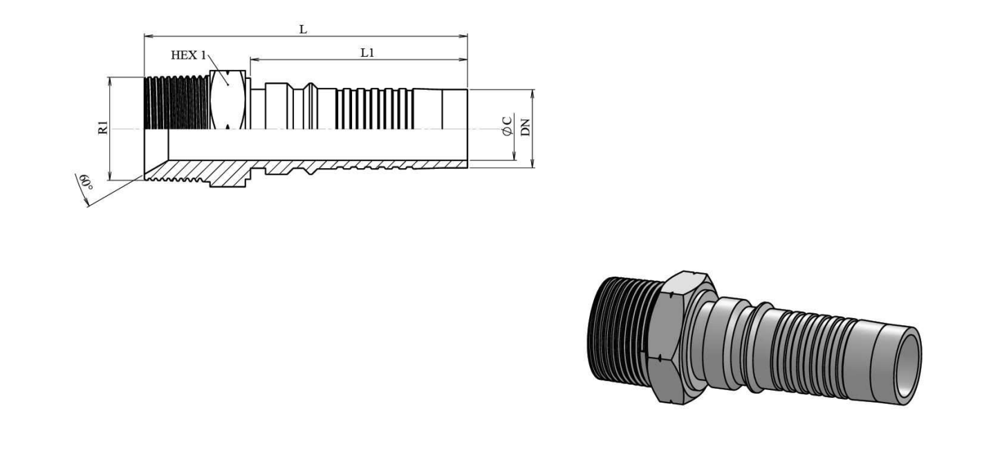 2" NPT hane interlock presskoppling för 2" (DN51) slang – bild 2