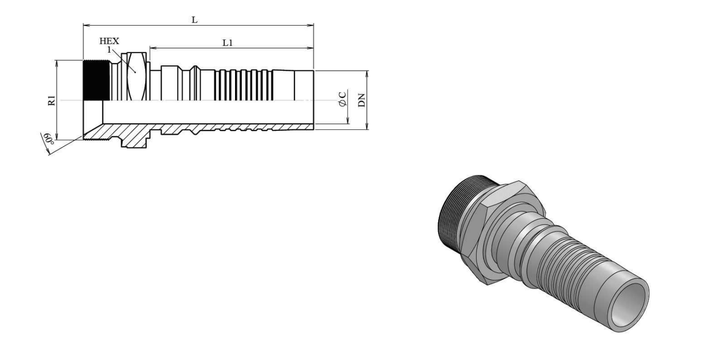 1"1/2 BSP interlock presskoppling hane för 1"1/2 (DN38) slang – bild 2
