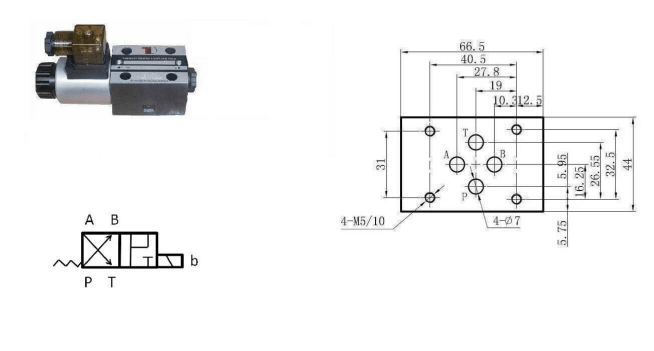 NG6 12V Cetop Elektrisk 4/2 riktningsventil PB och AT ansluten med tomgångsväxling – bild 2