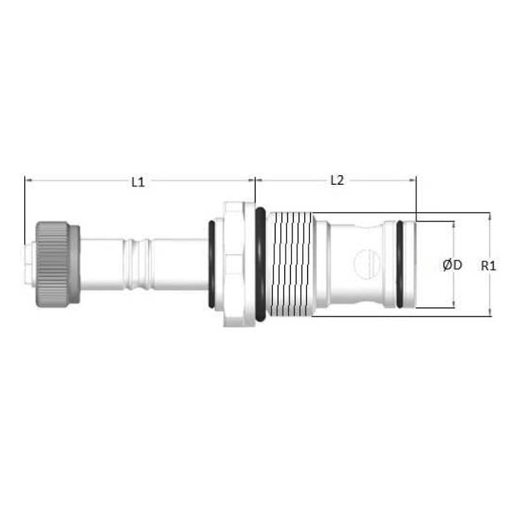 Cartridge NC för 2/2 ventil 40 L/min med nödmanövrering – bild 2