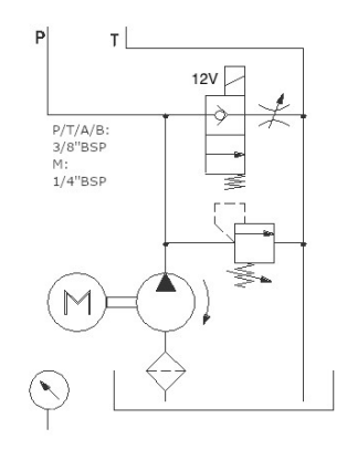 12V 1,5kW hydraulaggregat enkelverkande krets – bild 3
