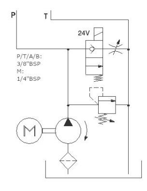 48V 2,0kW hydraulaggregat enkelverkande krets – bild 3