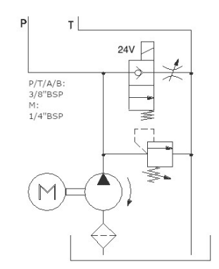 24V 2,0kW hydraulaggregat enkelverkande krets – bild 3