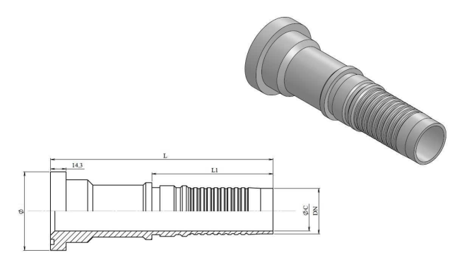 1"1/2 DN interlock presskoppling SAE 63,5 mm 9000 PSI – bild 2