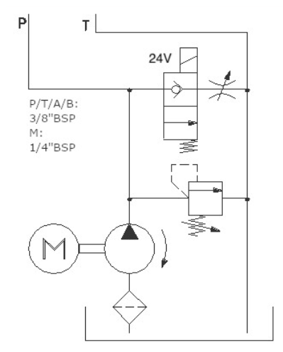 24V 3,0kW hydraulaggregat enkelverkande krets – bild 3