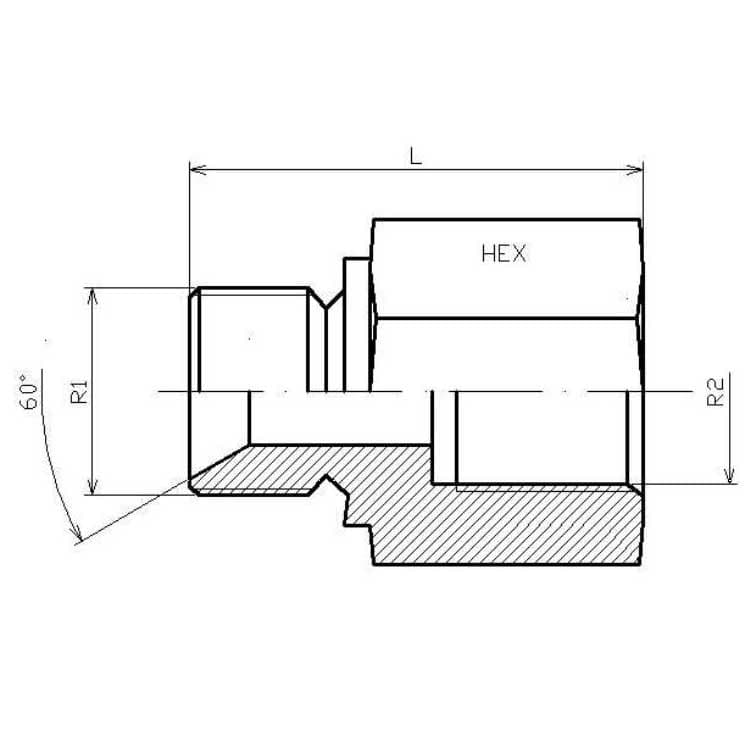 Adapter 1"1/4 - 1"1/2 BSP hane-hona – bild 2