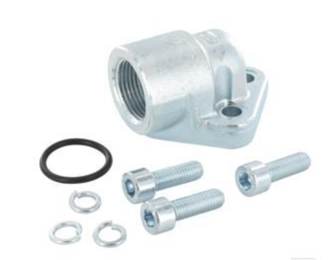 Pumpfläns vinklad, 3-håls 1 1/4'' BSP (62mm)