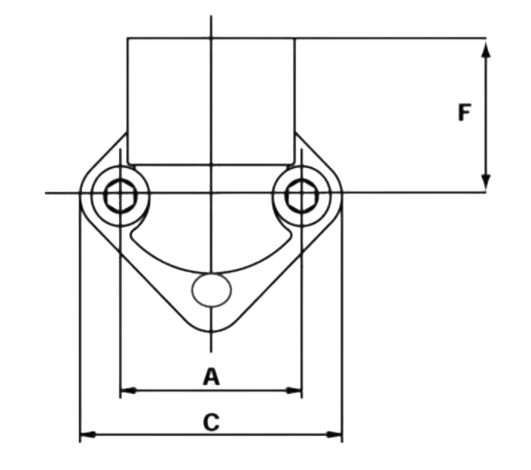 Pumpfläns vinklad, 3-håls 1 1/2'' BSP (72,5mm) – bild 2