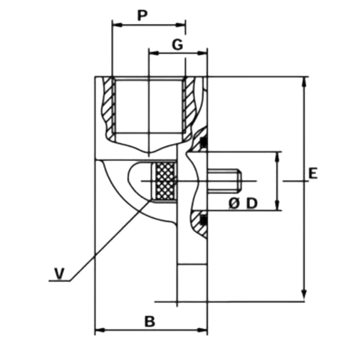Pumpfläns vinklad, 3-håls 1 1/2'' BSP (72,5mm) – bild 3