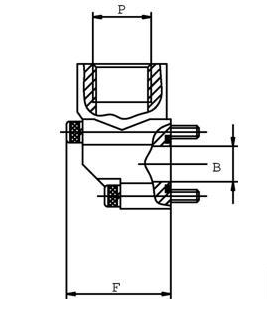 Pumpfläns vinklad 1" BSP stål (55 mm) – bild 3