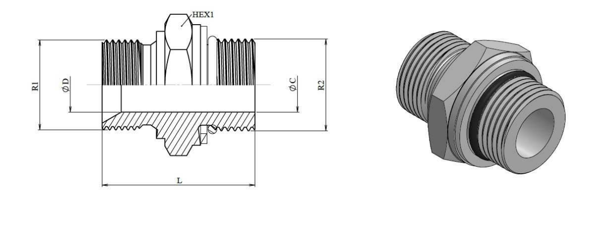 Adapter metrisk 3/8" BSP hane M16x1,5 – bild 2